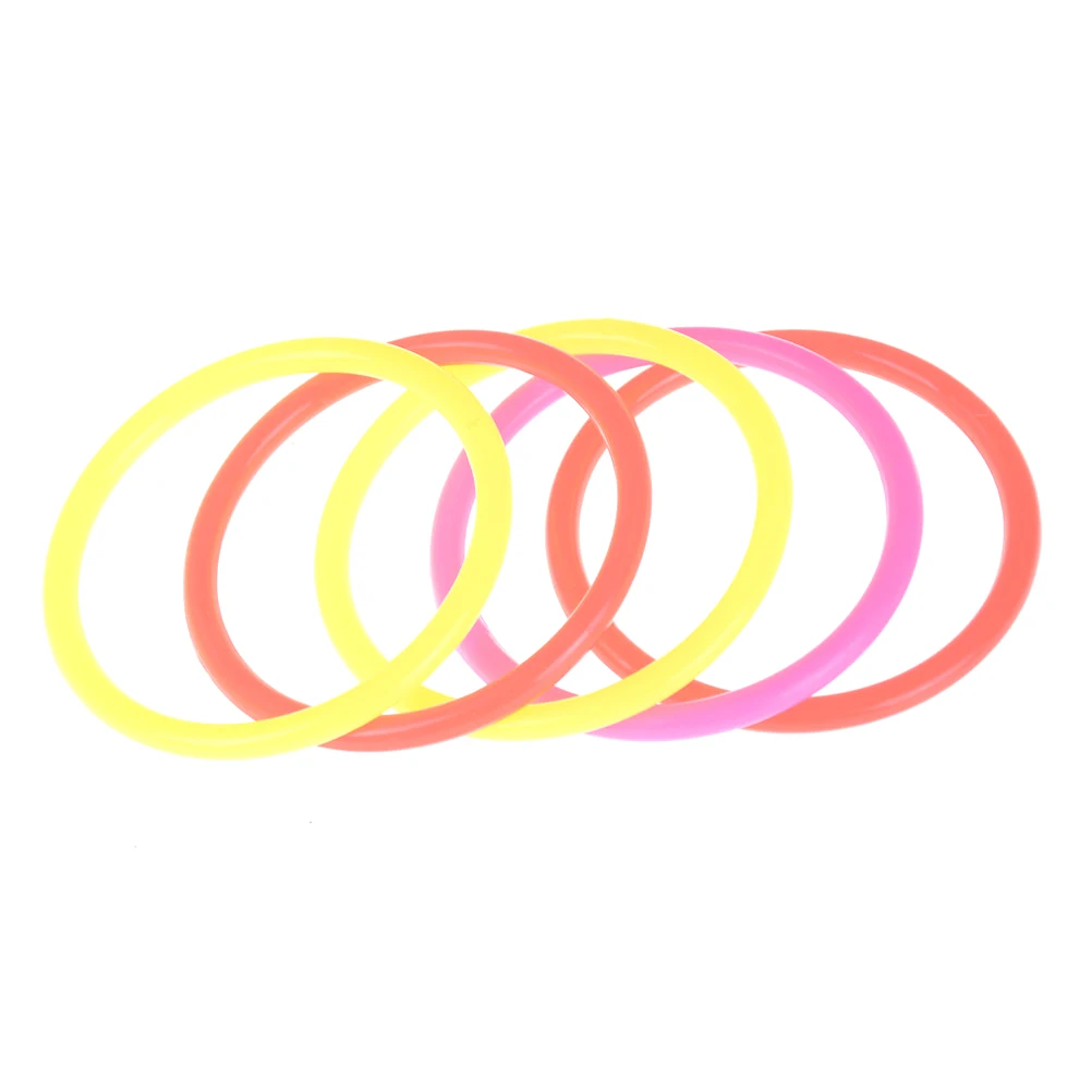 5pcs 8cm Outdoor Colorful Plastic Hoopla Rings Throwing Circles For Kid Fun Sport Toy Grasping/movement Ability Developing | Игрушки и