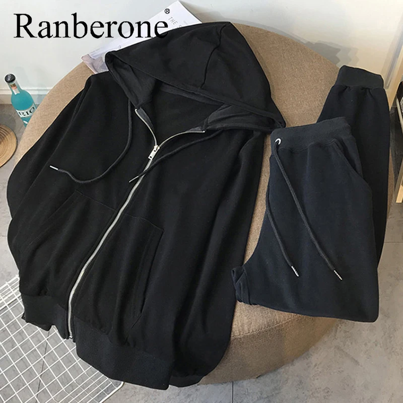 2020 New Autumn Winter 2pcs Sport Sets Women's Tracksuit Long Sleeve Hoodie Top+Sweatpants Warm Outfits Running Suit Sportswear