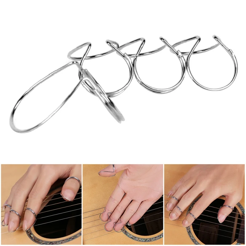 4 шт. металлический палец кольцо защита указательный для гитары бас|Детали и