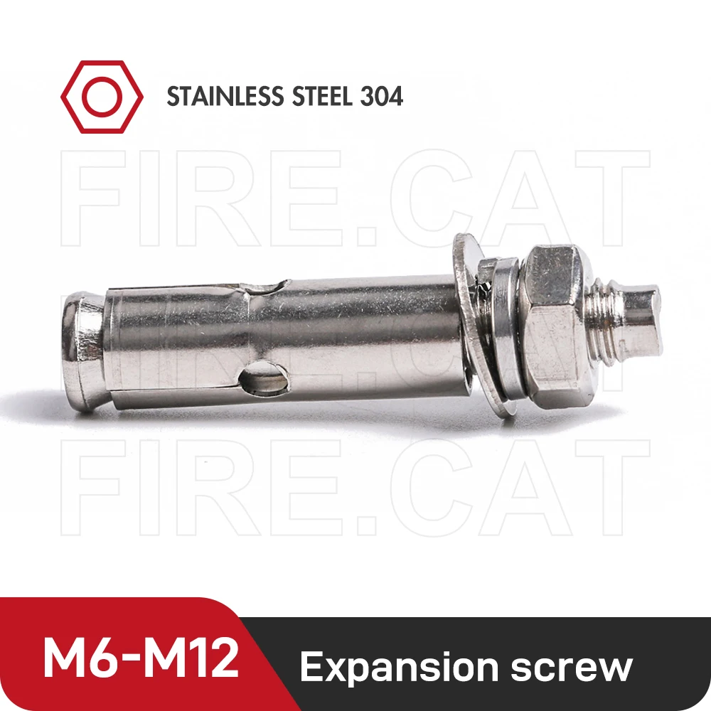 

Hand Tools Wall Concrete Brick Stainless Steel 304 Expansion Screws Bolt M6 M8 M10 M12 External Hex Nut Anchor Bolts 1/2 Pcs