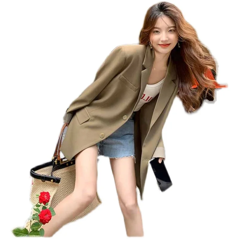 Пиджак женский коричневый повседневный костюм пальто женская одежда Новинка 2021
