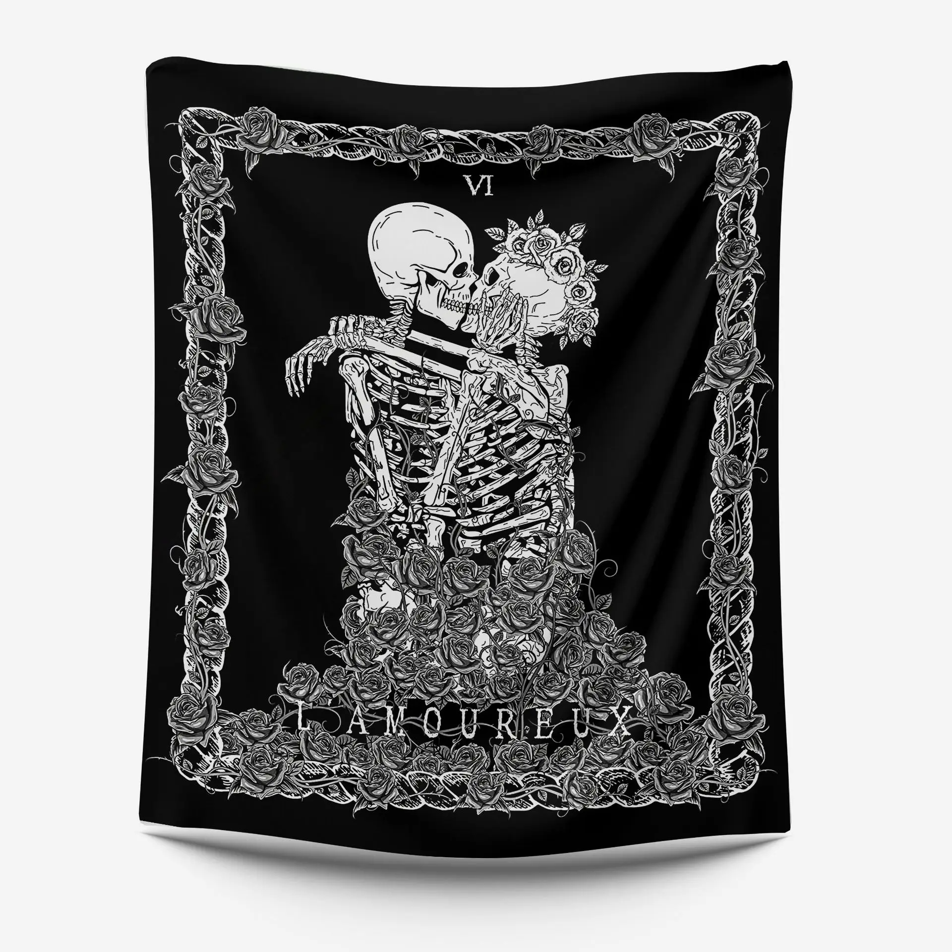 

Sugar Skull Tapestry Psychedelic Home Wall Chic Floral Dorm Decoration Geometric Stripe Pattern Chinese Wall Hanging