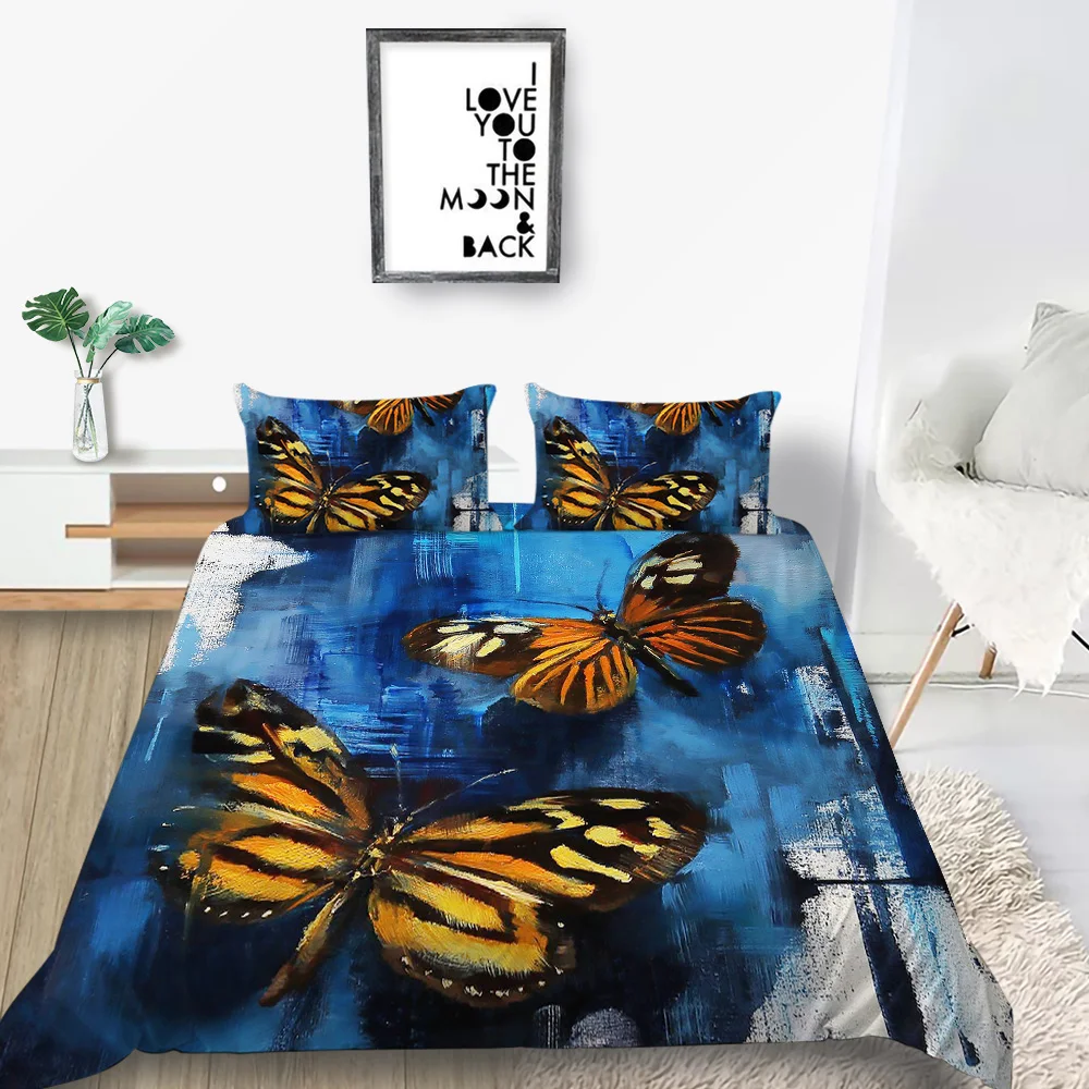 Комплект постельного белья с рисунком бабочек Королевский художественный