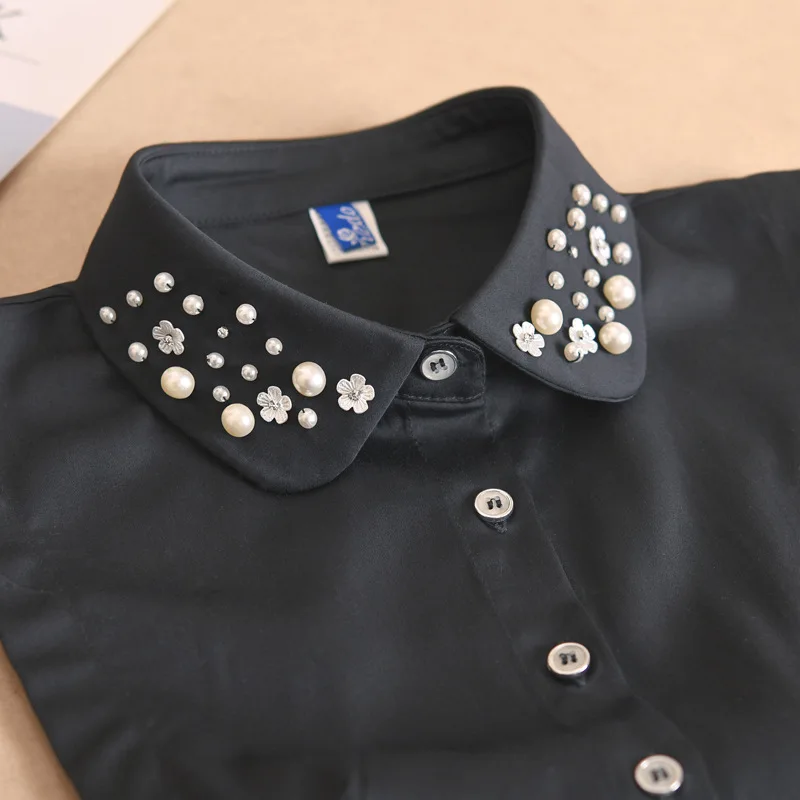 

Vintage 2022 Women Fake Collar Shirt Detachable Collars Girls Removable Lapel Blouse Tops Decorative Flase Collars Mujer