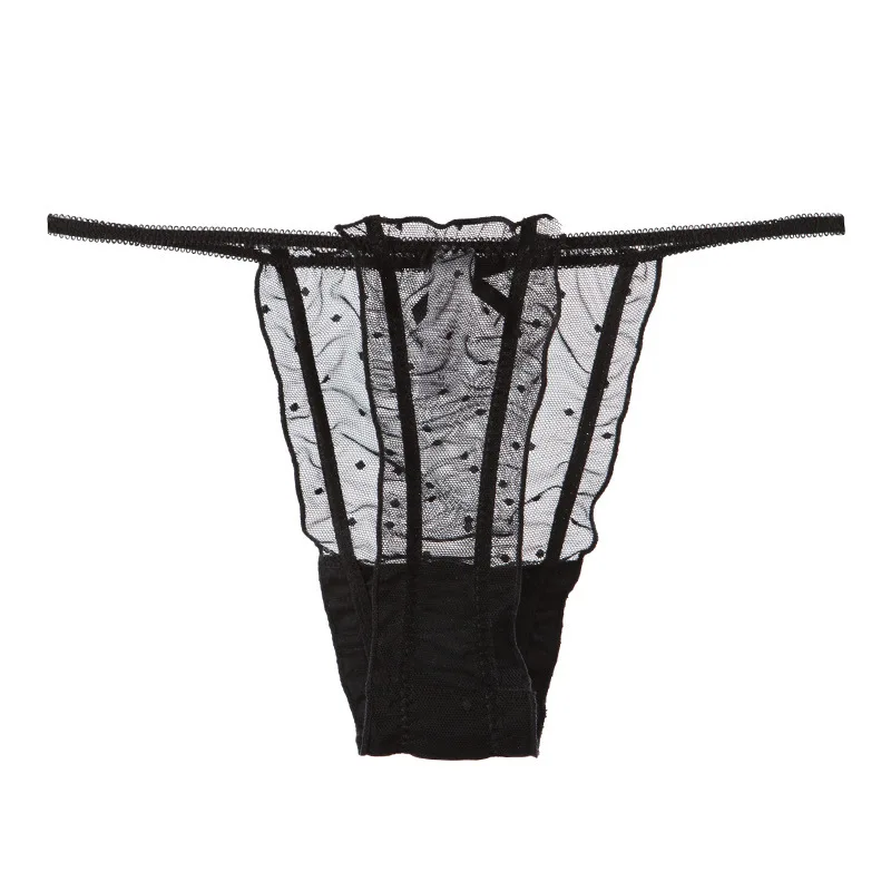 

Sexy Thong Transparent Mesh Dot Panties Low Rise Cotton Crotch Comfortable Girl G String Sexy Lingerie