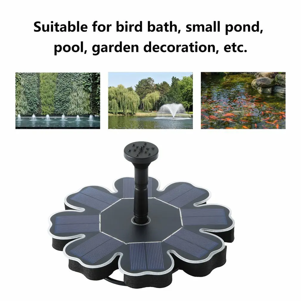 Плавающая миниатюрная струящаяся вода солнечный фонтан для украшения бассейна
