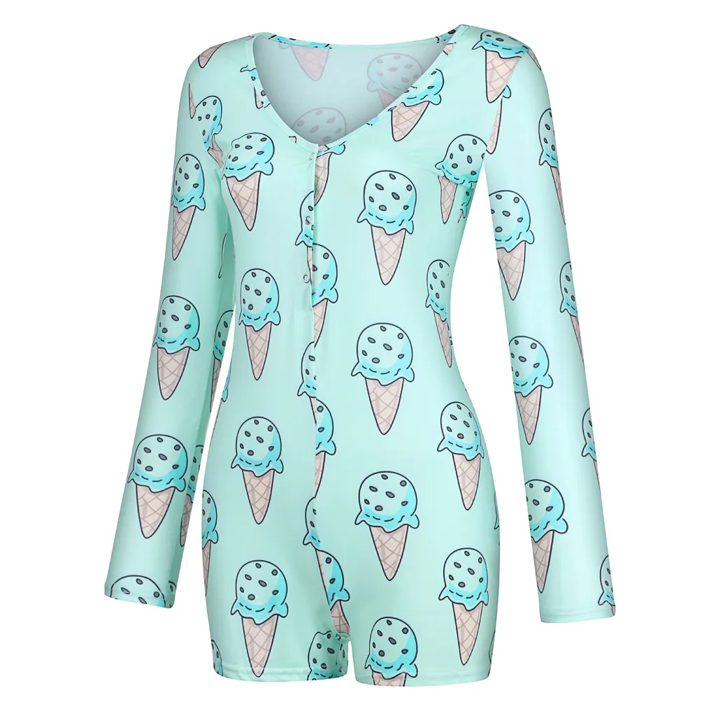 Пикантный комбинезон с мультяшным принтом для взрослых женская пижама короткий