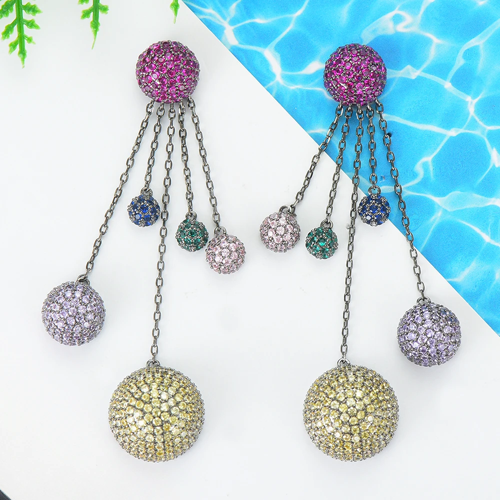 

LARRAURI корейские новые геометрические сферические подвесные тонкие золотые металлические длинные висячие серьги для женщин и девушек Подар...