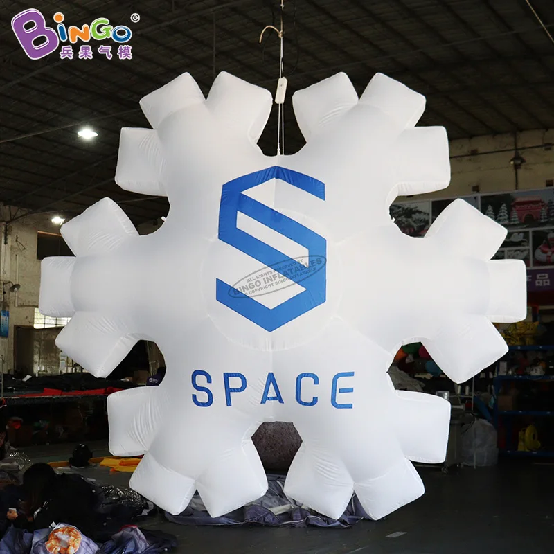 

Customized 3x3mH Inflatable Snowflake Model With LED Lighting For Decoration - BG-F0245