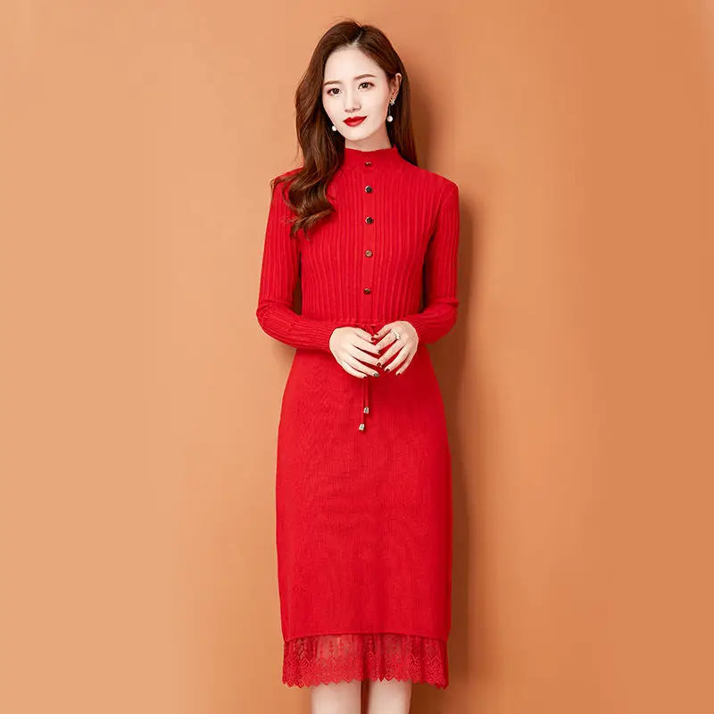 2021 женский однотонный пуловер свитер с длинными рукавами Повседневная узкая