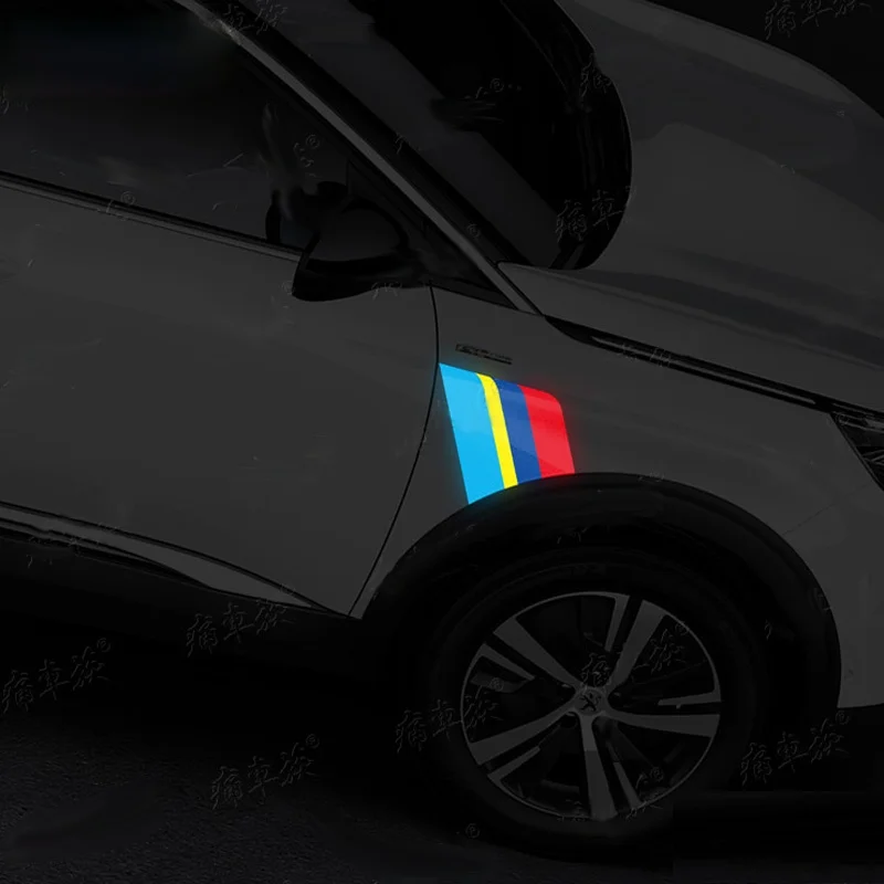 

Lot Reflective Car Body Sticker for Peugeot 206 208 301 307 308 407 508 2008 3008 Car Accessories 45x21cm