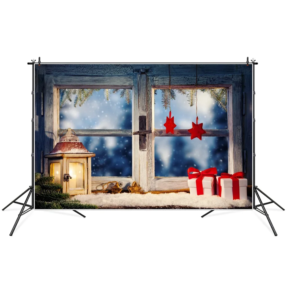 Christmas Window Gifts Decors Photography Backgrounds Photozone Photocall Baby Photographic Backdrops For Home Photo Studio