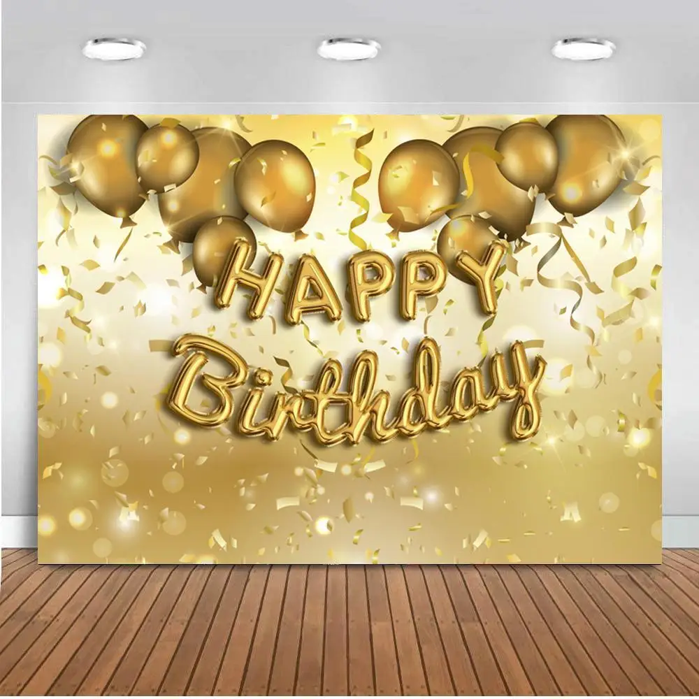 

Happy Birthday Balloons Champagne Graduation Party Photography Background Celebration Banner Decoration Photographic Backdrops