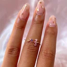 Женское кольцо из циркония, с покрытием из розового золота