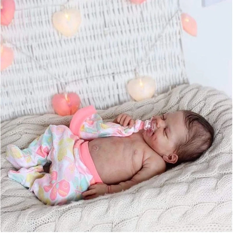 

25cm Looking Lifelike Realistic Baby Girl Silicone Newborn Care Easy Washable To F3ME