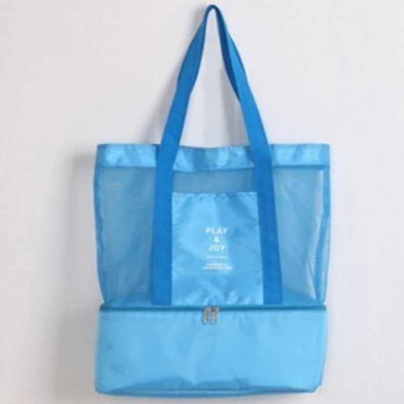 

Сумка на плечо, изоляционная сумка, двойная сумка для пикника, Спортивная Сетчатая Сумка для хранения, сумка для льда, сумка для хранения