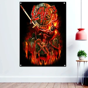 Heavy Metal Art Poster Banners Rock Band Flags Macabre Tattoos Art illustration Wall Hanging Bar Cafe Home Decoration Gifts B2