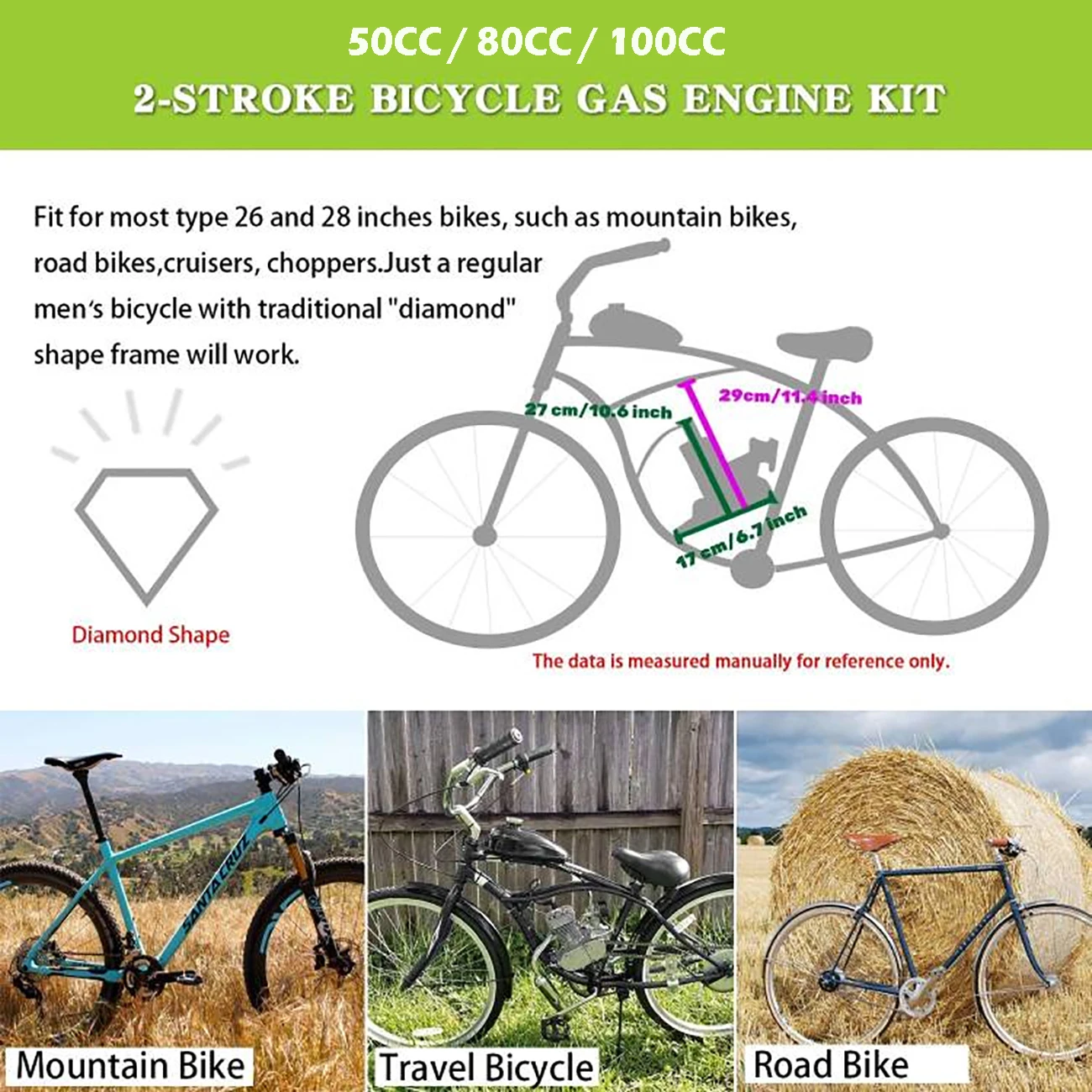 Samger 50/80/100 куб. См велосипедный флуоресцентный 2-тактный Карманный двигатель для