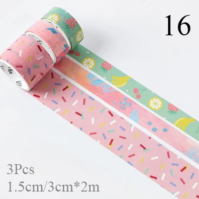 16 3 шт./кор. мультфильм печати лента Washi фрукты клейкой ленты DIY декоративная клейкая лента для дневник в стиле Скрапбукинг фото альбом декор - Цвет: 16