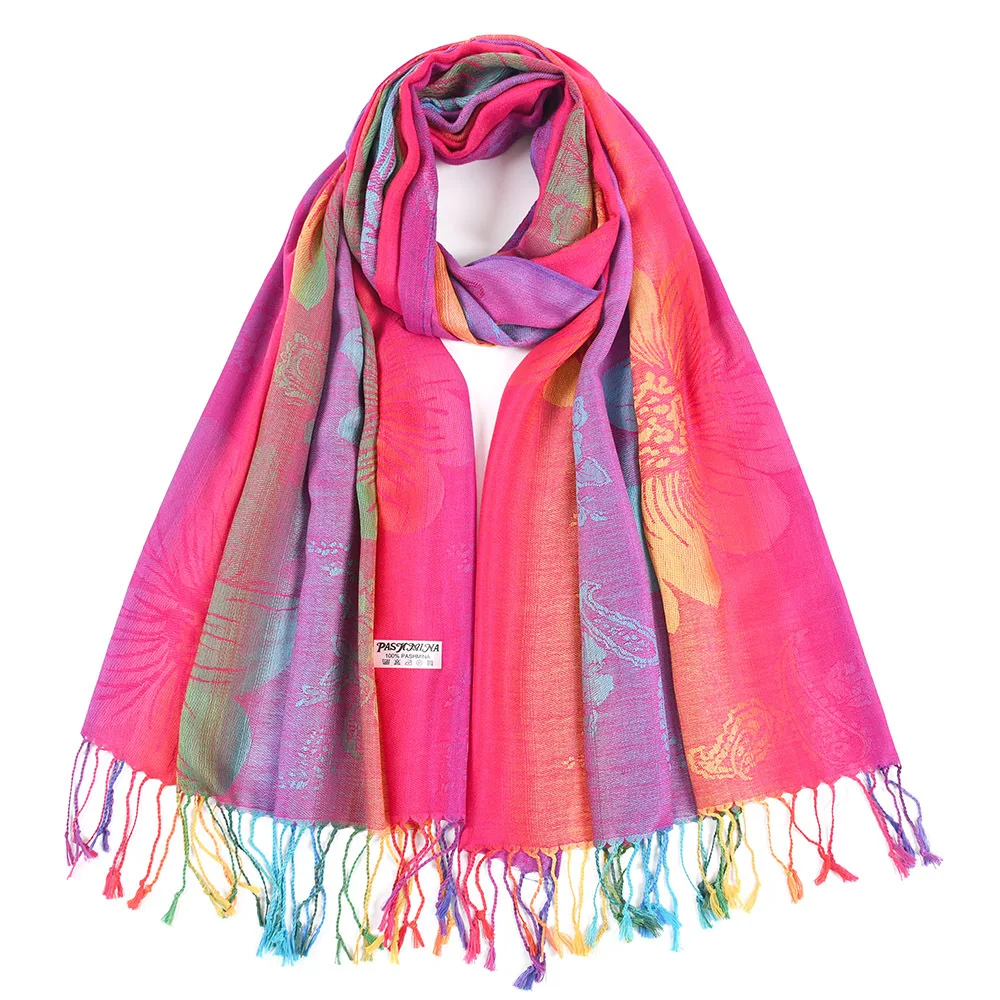 Женский стиль Новинка В стиле ретро С бахромой шарф леди хлопчатобумажная ткань