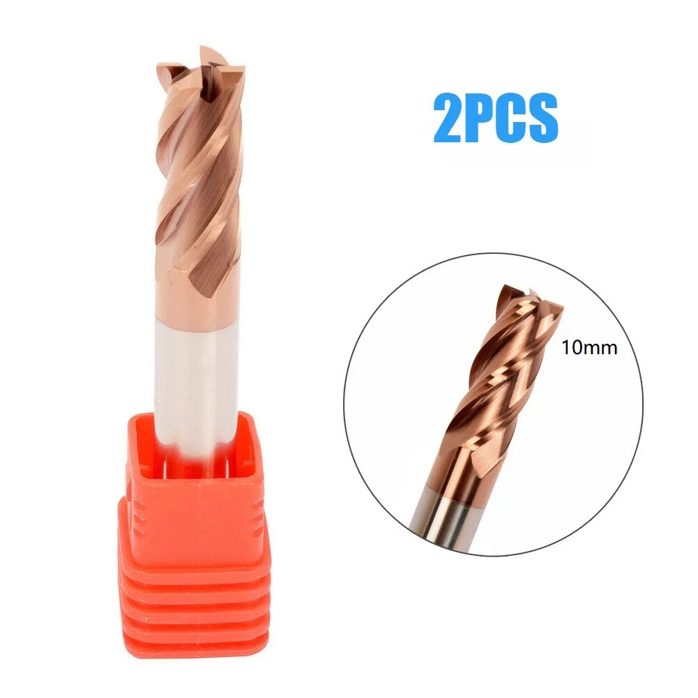 

10mm Milling Cutter 2PCS 4 Flutes Carbide Cutter End Mill For Stainless