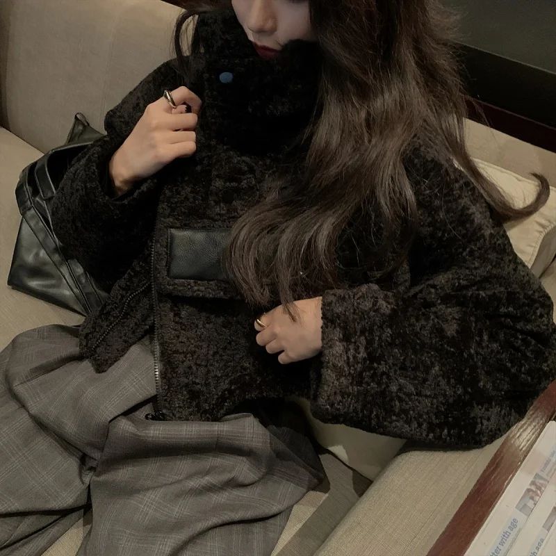 Пальто женское осенне-зимнее теплая одежда с длинным рукавом утепленные пальто