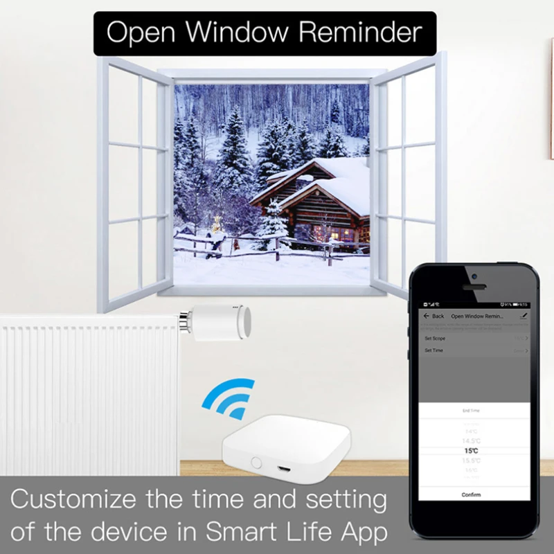 ZigBee Wifi Smart TRV Radiator Actuator Thermostatic Valve Tuya Temperature Controller Voice Remote Control Google Home | Обустройство