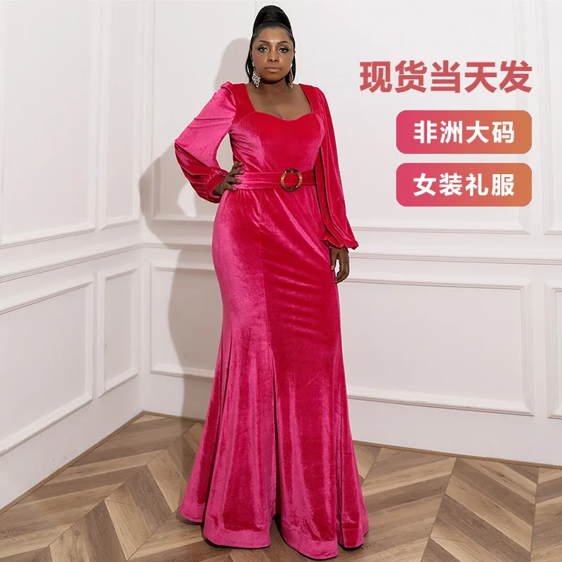 Женское длинное бархатное банкетное вечернее платье размера плюс новинка 2021| |