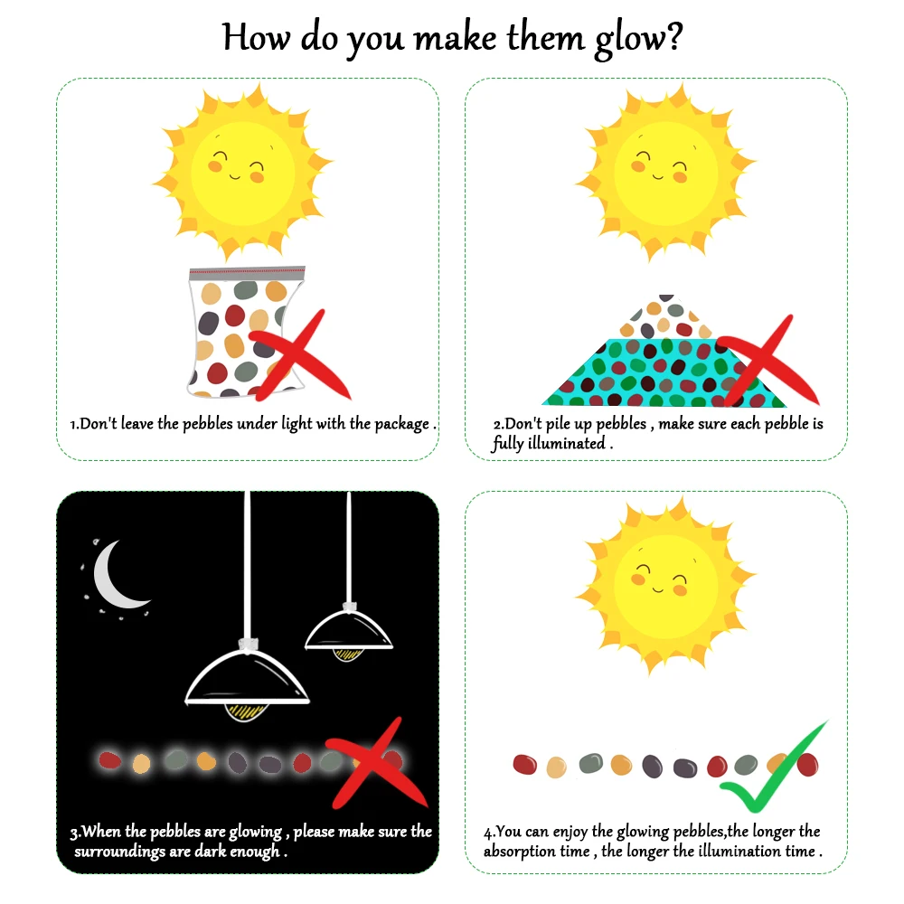 

Luminous Stones Dark Garden Pebbles Glow Stones Rocks for Luminous Light-emitting Artificial Pebble Lawn Garden Yard Decoration