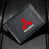carbon fiber driver license holder cover car driving cover id pass wallet case for mitsubishi lancer ex 10 lancer x accessories