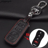 jingyuqin remote 4 buttons car key case cover leather holder for nissan armada sentra 350z altima maxima infiniti for kbrastu15