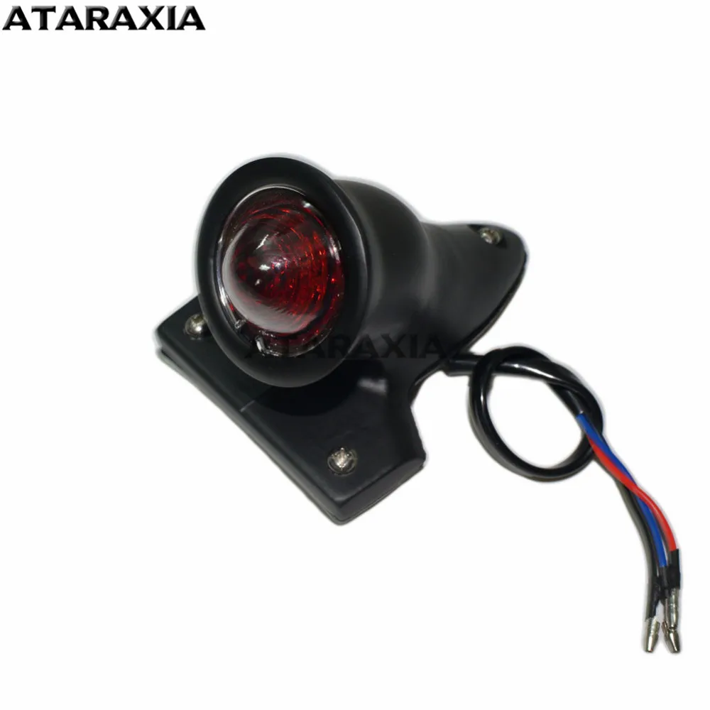 Задний черный полированный светодиодный тормозной фонарь с красными линзами для