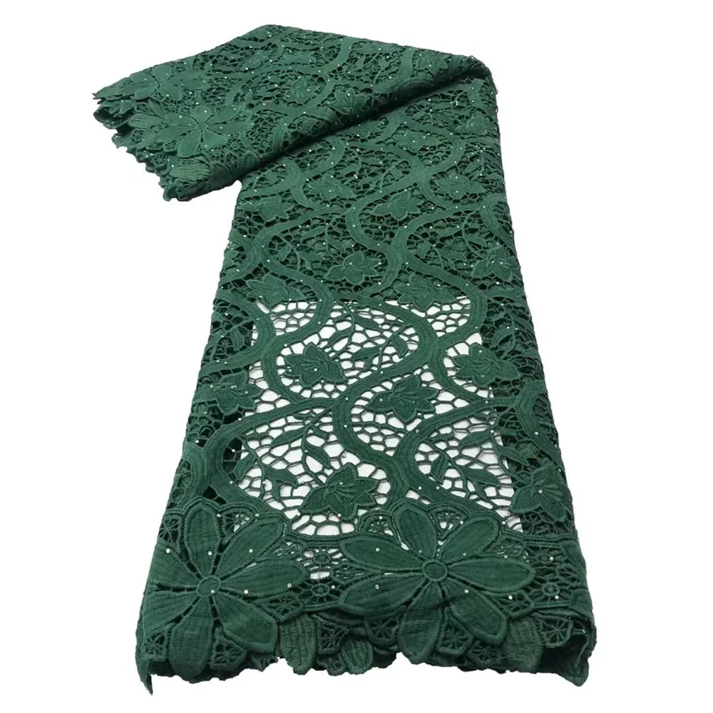 

NI.AI Teal African Milk Silk Lace Fabric With Sequins 2021 French Lace Fabric Embroidery Nigerian Tulle Lace For Party NI4736