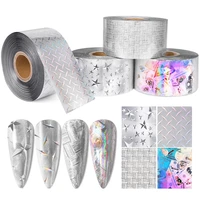 120m laser nail art stickers glass hot stamping foils holographic nail transfer foil dot star waves foils paper colorful nail