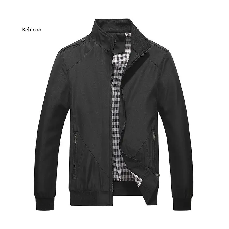 

Quality Bomber Solid Casual Jacket Men Spring Autumn Outerwear Mandarin Sportswear Mens Jackets for Male Coats Xxs-5Xl