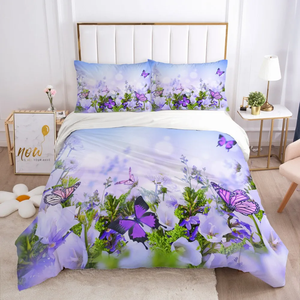 

3D Flowers Custom Duvet Cover Set Bedding Sets Comforter Cases Pillow Covers Full Twin Double Single Size Design Bedclothes