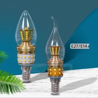 led candle bulb pull tail candle tip e27e14 size screw up and down luminous european chandelier energy saving light source 220v2