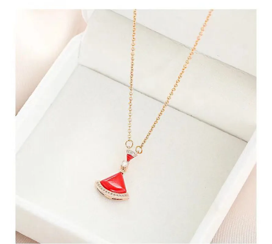 

Fashion small skirt pendant clavicle chain, titanium steel small skirt necklace female ins fashion pendant,simple style necklace