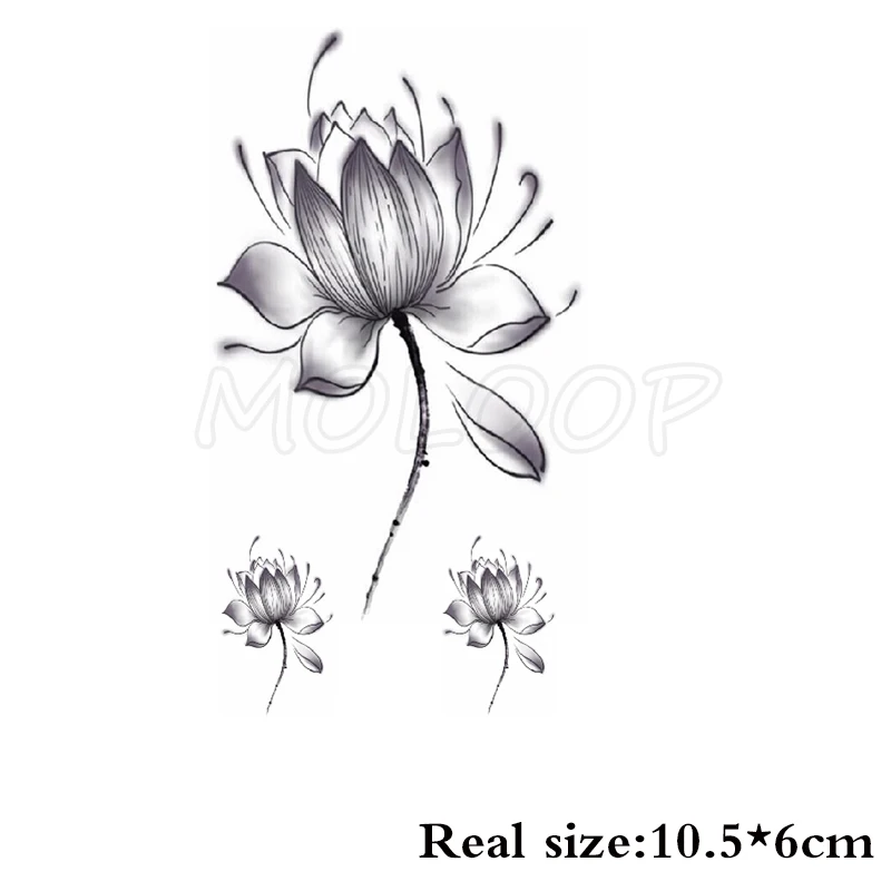 Стикер для татуировки водонепроницаемые чернила цветок лотоса китайский стиль