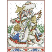 nordic santa patterns counted cross stitch 11ct 14ct 18ct diy chinese cross stitch kits embroidery needlework sets