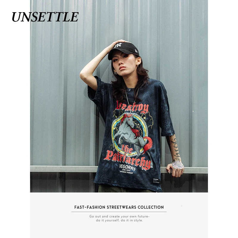 Футболка мужская с принтом тай-дай уличная одежда в стиле хип-хоп Повседневная