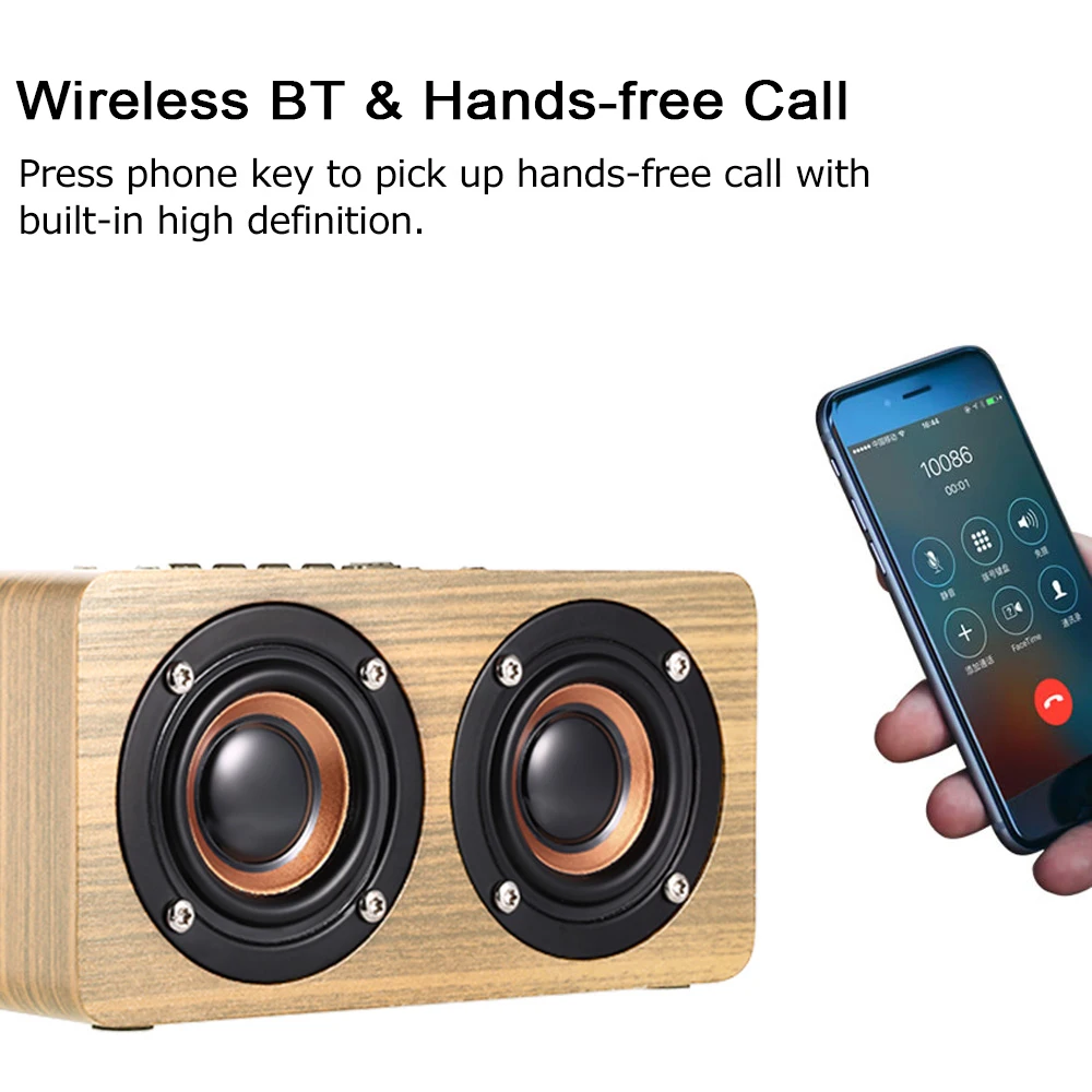 Bluetooth Колонка W5 Red Wood Grain BT 4 2 двойной громкий динамик s Super Bass сабвуфер гарнитура с