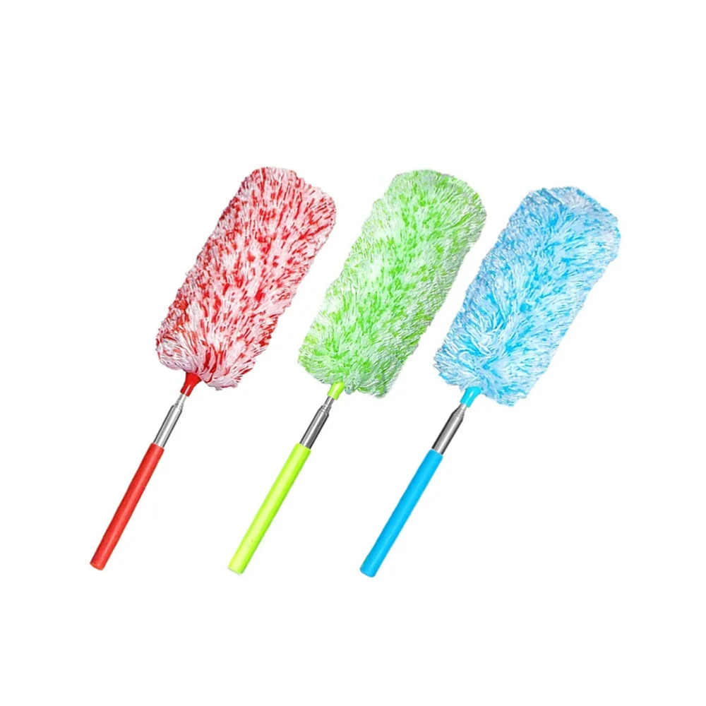 

3pcs Stretchable Fiber Duster Antistatic Household Dusters Handle Cleaning Brush Tools for Hotel Home (Random Color)
