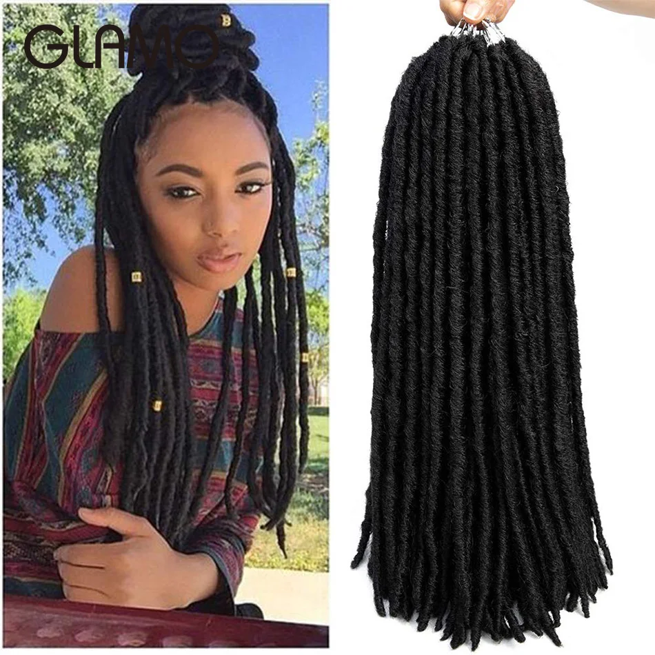 Glamo прямые богиня 18 "Искусственные локоны в стиле Crochet косы натуральные