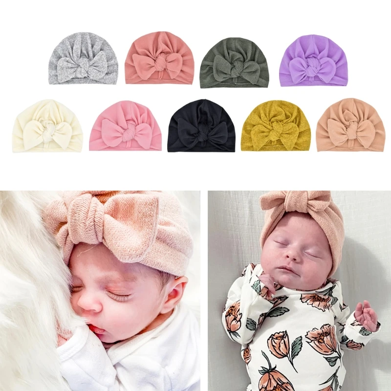 

Baby Knotted Indian Hat Bandana Turban Headband Soft Cotton Beanie Headwrap