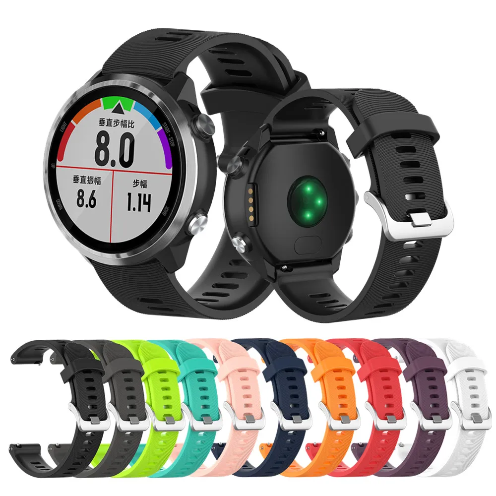 Ремешок силиконовый для спортивных смарт часов Forerunner 645 245M Vivoactive 3 Vivomove HR Amazfit Bip Gts