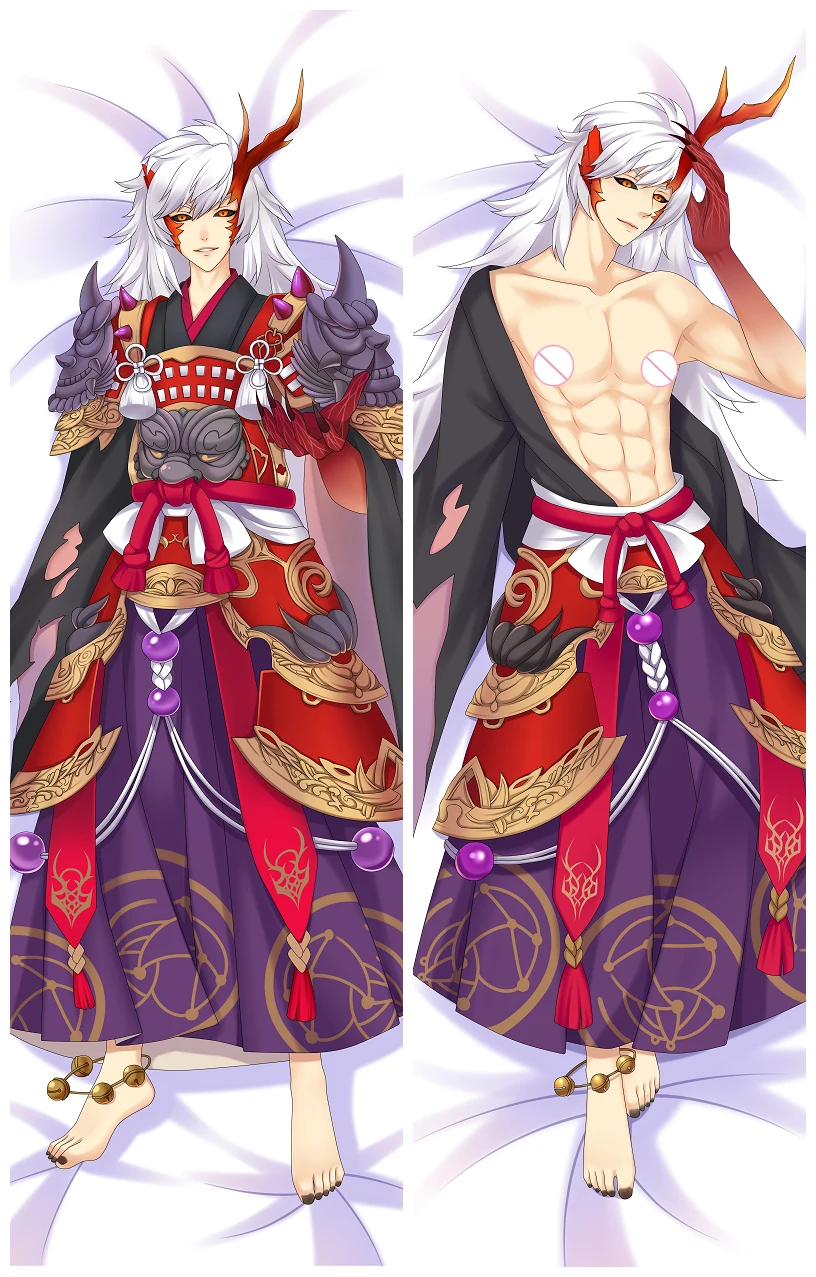 Двусторонняя наволочка для подушки Dakimakura Anime Onmyoji Doji Ibaraki с принтом в натуральную