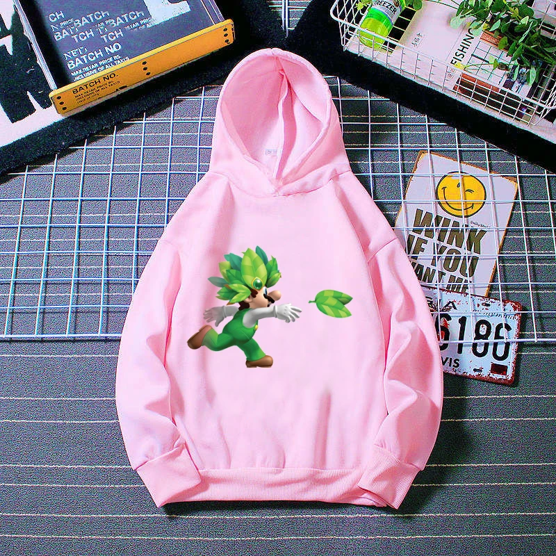 

uper Mario Crazy Adventure Game hoodies for teen girls Sweatshirt Costume kids Cartoon Children's wear Clothes Streetwear