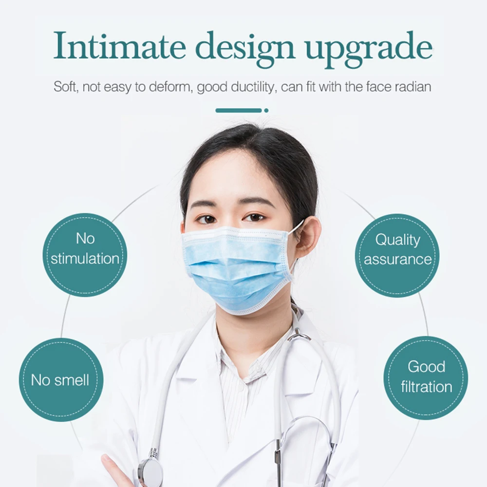 Medical Disposable 3 Layers Mask Filtration Cotton Dustproof Facial Protective Cover Anti-Dust Earloop Face Surgical Masks | Красота и