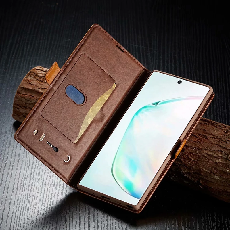 Чехол Alxun из натуральной кожи для Samsung Note10 Plus Роскошный чехол бумажник с откидной